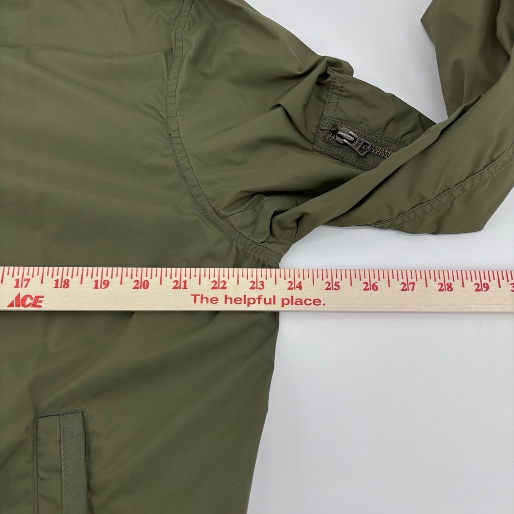 Gap Lightweight Bomber Jacket Army Green Y2K Aviator Nylon Flight Zips Mens L - Picture 12 of 15